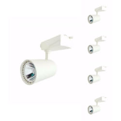 Silamp - Spot led sur Rail 30W 80° Monophasé blanc (Pack de 5) - Blanc Chaud 2300K - 3500K