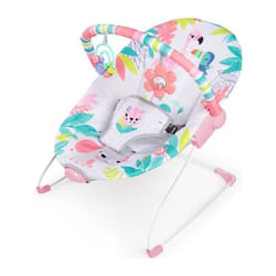 Les Tendances - bright starts Transat bébé Flamant Rose, Vibrations apaisantes, Arche d'éveil avec jouets interactifs