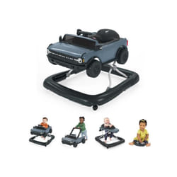 Bright Starts - Trotteur et centre d'activités Ford Bronco 4-en-1, jouet de volant interactif et amovible, gris, a partir de 6 mo