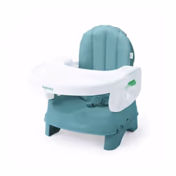 Ingenuity - Rehausseur de chaise deluxe pliable Turquoise, nomade avec tablette et sangles inclus
