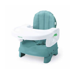Ingenuity - Rehausseur de chaise deluxe pliable Turquoise, nomade avec tablette et sangles inclus