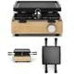 Appareil à raclette - MARQUE - Bois de bambou - 800W - 4 personnes - Revêtement anti-adhésif