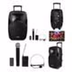 Enceinte Sono Portable - PRO - Party Karaoke - Bluetooth - 200W - 2 Micros Sans Fil