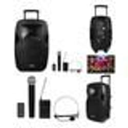 Enceinte Sono Portable - PRO - Party Karaoke - Bluetooth - 200W - 2 Micros Sans Fil
