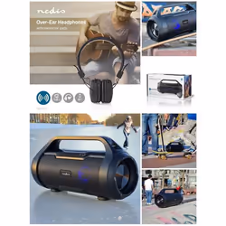 Enceinte Bluetooth amplifiée mobile 60W MEGA BASS / USB +USB-C IPX5 LED RGB -TWS ETANCHE + Casque Bluetooth SUR BATTERIE