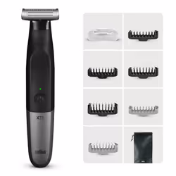Braun XT5200, Noir, Argent, Rectangle, 1 mm, 5 mm, Barbe, Visage, Batterie