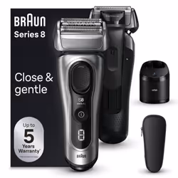 Braun Series 8 8567cc, Rasoir à grille, Noir, Argent, Batterie, Lithium-Ion (Li-Ion), Batterie intégré, 60 min