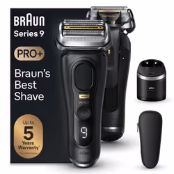 Braun Series 9 Pro+ 9560cc, Noir, Batterie, Lithium-Ion (Li-Ion), Batterie intégré, 60 min, Chargement, Nettoyage, Séchage