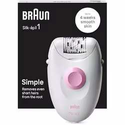 Braun Silk-épil 1 1-010, Rose, Blanc, 20 pince(s), MicroGrip, Epilation, Secteur, 100 - 240 V