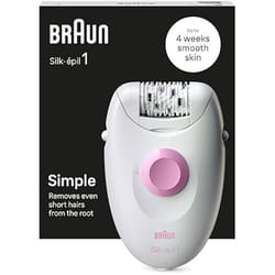 Braun Silk-épil 1 1-010 épilateur 20 pince(s) Rose, Blanc