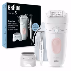 Braun Silk-épil 5 5-230, Rose, Blanc, 28 pince(s), MicroGrip, Allemagne, 0,5 mm, Batterie