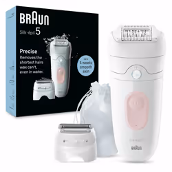 Braun Silk-épil 5 5-030, Rose, Blanc, 28 pince(s), MicroGrip, Allemagne, 0,5 mm, Batterie