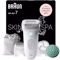 Braun Silk-épil 7 7-081, Blanc, 40 pince(s), MicroGrip, Epilation, Exfoliation, Rasage, AC/Batterie, 100 - 240 V