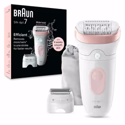 Braun Silk-épil 7 7-030, Rose, Blanc, 40 pince(s), MicroGrip, Allemagne, 0,5 mm, Batterie