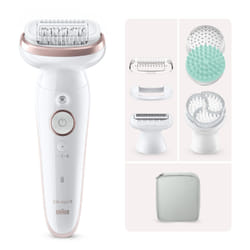 Braun Silk-épil 9 SkinSpa 40 pince(s) Or rose, Blanc