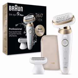 Braun Silk-épil 9 Flex 9-041 3D, Or, Blanc, 40 pince(s), MicroGrip, Allemagne, 0,5 mm, Batterie