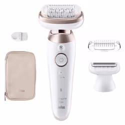 Braun Silk-épil 9 Flex 9-030 3D, Rose, Blanc, 40 pince(s), MicroGrip, Aisselles, Bikini, Allemagne, 0,5 mm