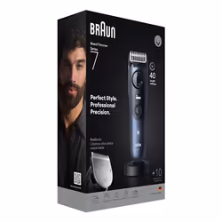 Braun BeardTrimmer 7 BT7540 tondeuse à barbe Batterie 40 2 cm Mouillé & sec Noir, Bleu