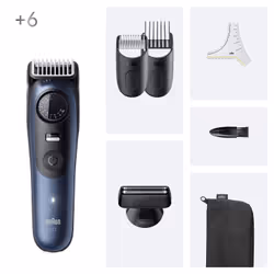 Braun BeardTrimmer 7 BT7520 Batterie 40 2 cm Mouillé & sec Noir, Bleu