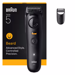 Braun BeardTrimmer 5 BT5500, Lavable, Batterie, Noir