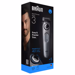 Braun BeardTrimmer 3 BT3560 tondeuse à barbe Batterie 40 2 cm Noir, Gris