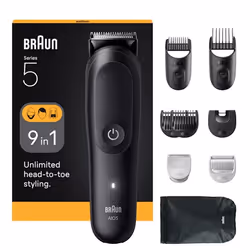 Braun AIO5540, Noir, 0,5 mm, 2,1 cm, Batterie, 120 min, Batterie intégré
