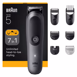 Braun AIO5520, Noir, Gris, 0,5 mm, 2,1 cm, Batterie, 120 min, Batterie intégré