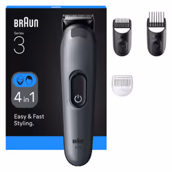 Braun AIO3500, Noir, Gris, 0,5 mm, 2,1 cm, Batterie, 50 min, Batterie intégré