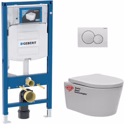 Description générale Le Pack WC Bâti-support avec Cuvette SAT rimless, fixations invisibles, abattant softclose et plaque bla ...