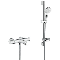 Hansgrohe Ecostat 1001 CL Pack Mitigeur Thermostatique bain/douche + Set de douche Crometta Vario avec porte-savon (13201000-Crometta2)