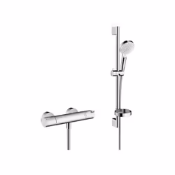 Caractéristiques du pack Ecostat Mitigeur Thermostatique + Set de douche Crometta Vario avec porte-savon (13211000-Crometta2) ...