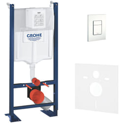Pack wc Bâti autoportant Rapid sl avec Plaque Skate Cosmopolitan blanche et Set d'isolation phonique (39145000-4) - Grohe