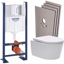 Optez pour la qualité et la simplicité d’installation du Pack WC bâti autoportant + WC Swiss Aqua Technologies sans bride + P ...