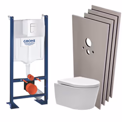 Optez pour la qualité et la simplicité d’installation du Pack WC Bâti autoportant avec Cuvette Swiss Aqua Technologies sans b ...