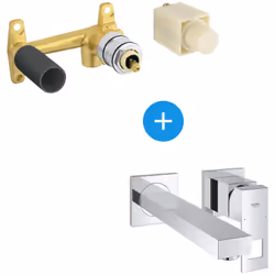 Caractéristiques du Eurocube Set Mitigeur monocommande 2 trous lavabo encastré mural Chrome Taille M + Corps encastré (234470 ...