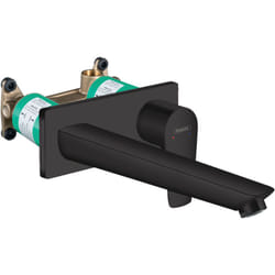 Talis e Set Mitigeur monocommande lavabo encastré mural Noir mat, Bonde à écoulement libre, Corps encastré 71734670-SET - Hansgrohe