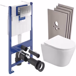 Laissez vous tenter par la qualité et la simplicité d’installation du Pack WC Bâti-support + WC SAT sans bride et fixations i ...