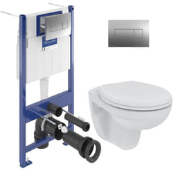 ViConnect Pro s Pack Bâti-support + wc Porcher sans bride + Abattant + Plaque (ViConnectPorcher-1) - Villeroy&boch