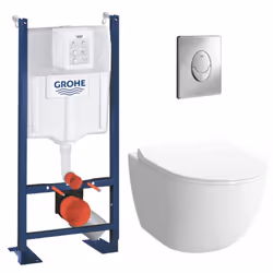 Découvrez la qualité et la simplicité d’installation du Pack WC Bâti autoportant + Cuvette Vitra Sento compacte sans bride +  ...
