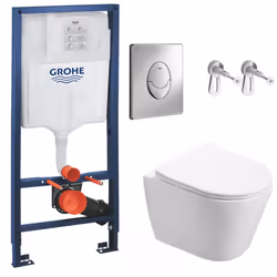 Optez pour la qualité et la simplicité d’installation du Pack WC Bâti-support + WC Swiss Aqua Technologies Infinitio sans bri ...