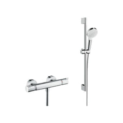 Hansgrohe Ecostat Comfort Pack Mitigeur thermostatique douche + Set de douche Crometta Vario avec douchette 2 jets