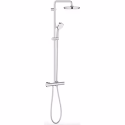 Caractéristiques de la Colonne de douche thermostatique, Grohe Tempesta Cosmopolitan System 210 (G-27922001) : Composé de : B ...
