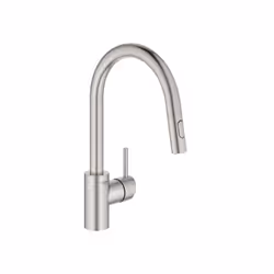 Caractéristiques du Mitigeur monocommande pour évier avec douchette extractible 2 jets, Inox brossé, Grohe CONCETTO (G-31483d ...