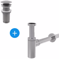 Caractéristiques du Set Bonde Clic-clac raccord 5/4', pour lavabo avec trop-plein + Siphon, Chrome, Alca (AlcaSetChrome) : Al ...