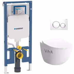Caractéristiques du Pack WC Bâti-support UP720 extra-plat + WC Sento sans bride + Abattant softclose + Plaque blanche (SLIM-S ...