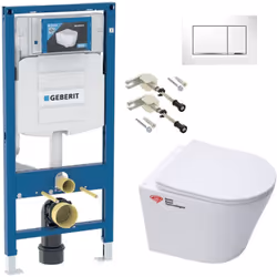 Caractéristiques du Pack WC Bâti-support Geberit UP320 + WC Swiss Aqua Technologies Infinitio sans bride + Abattant softclose ...