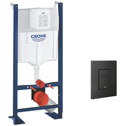 Pack Bâti autoportant Rapid sl + Plaque de commande double touche, Technologie anti-empreintes, Noir mat (39145000-KF0) - Grohe