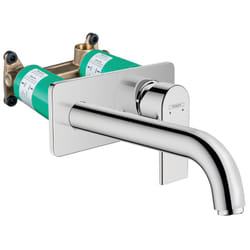 Hansgrohe Vernis Shape Set Mitigeur de lavabo encastré mural, 2 sorties, bec 207 mm + Corps d'encastrement, Chrome