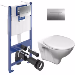Caractéristiques du Pack WC Bâti-support sol-mur Villeroy & Boch Viconnect Pro S + WC Cersanit S-line Pro + Abattant + Plaque ...