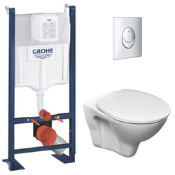 Grohe - Pack wc Bâti autoportant Rapid sl + wc Cersanit S-LinePro + Abattant + Plaque Chrome (ProjectS-LinePro-2)